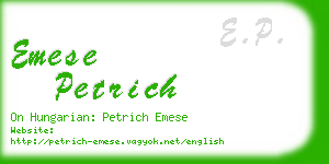 emese petrich business card